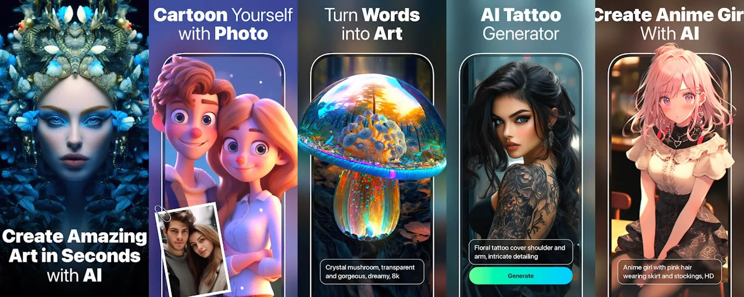 AI Art Generator: Photo, Draw screenshots