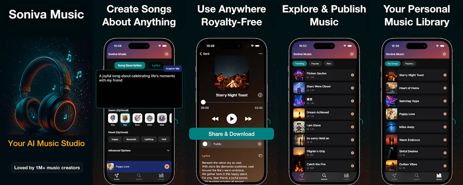 AI Song Maker: Soniva Music screenshots