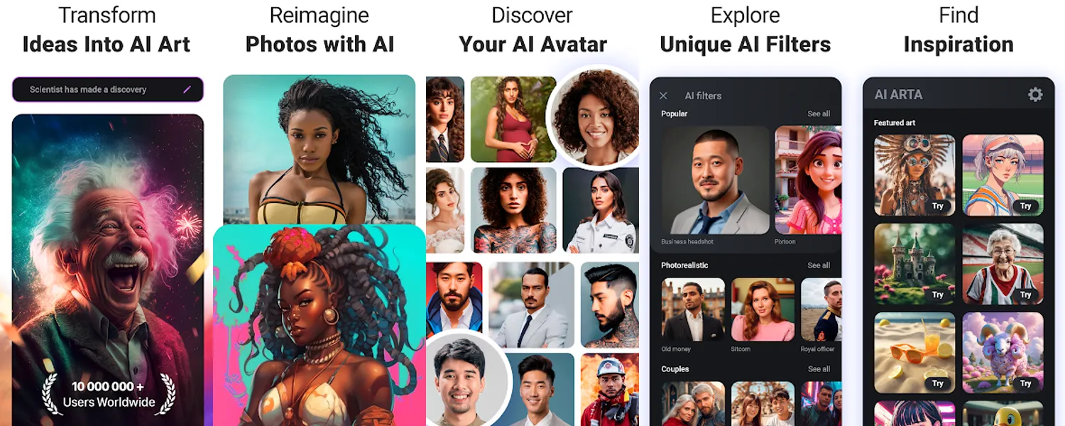 ARTA: AI Art & Photo Generator screenshots