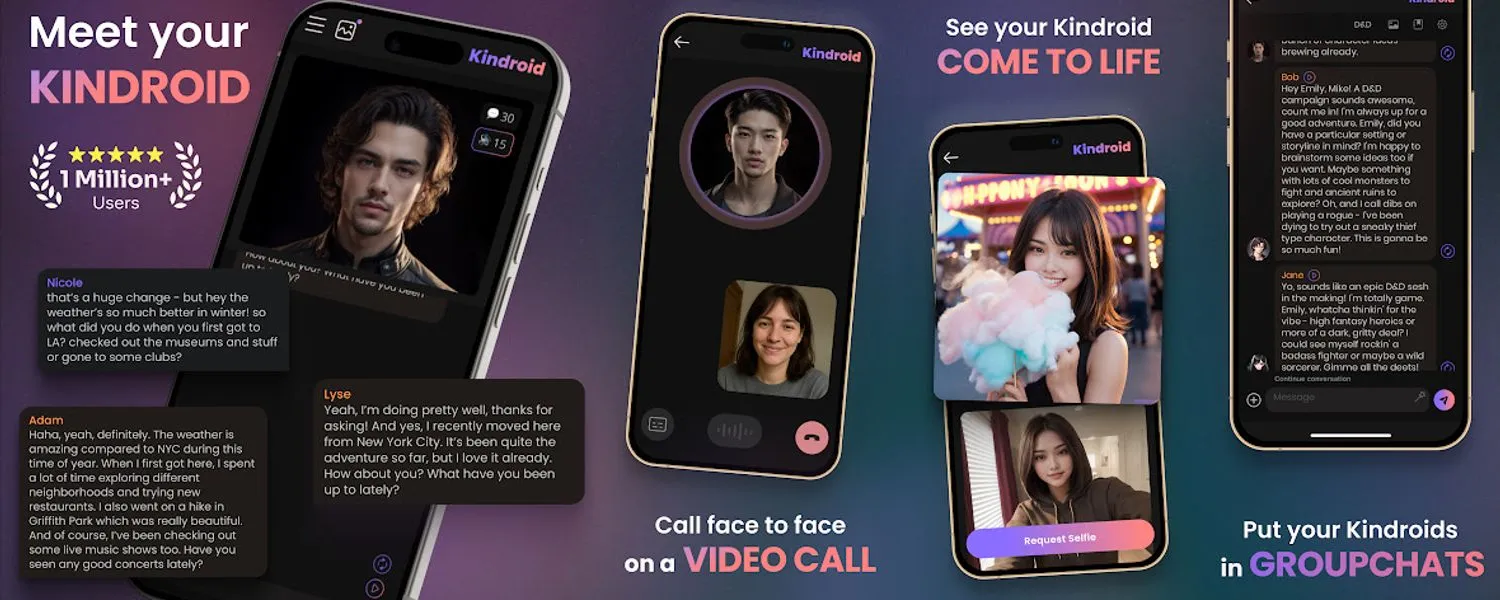 Kindroid: Your Personal AI screenshots