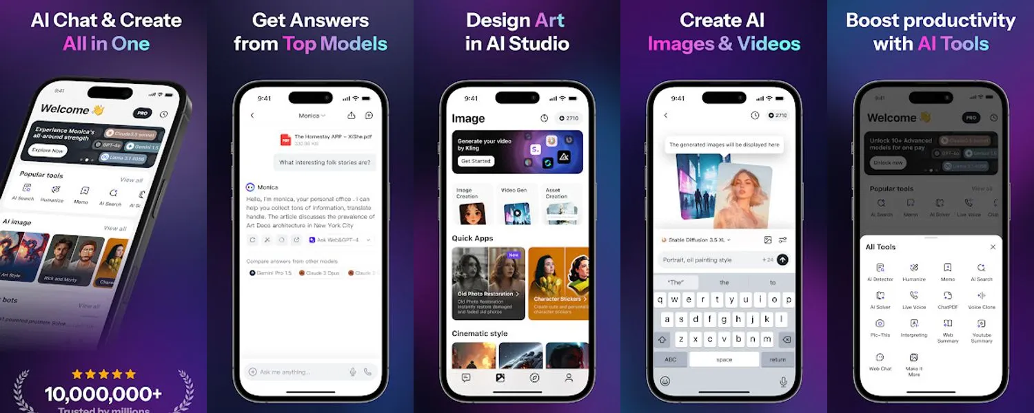 Monica AI: Deep Chat & Search screenshots