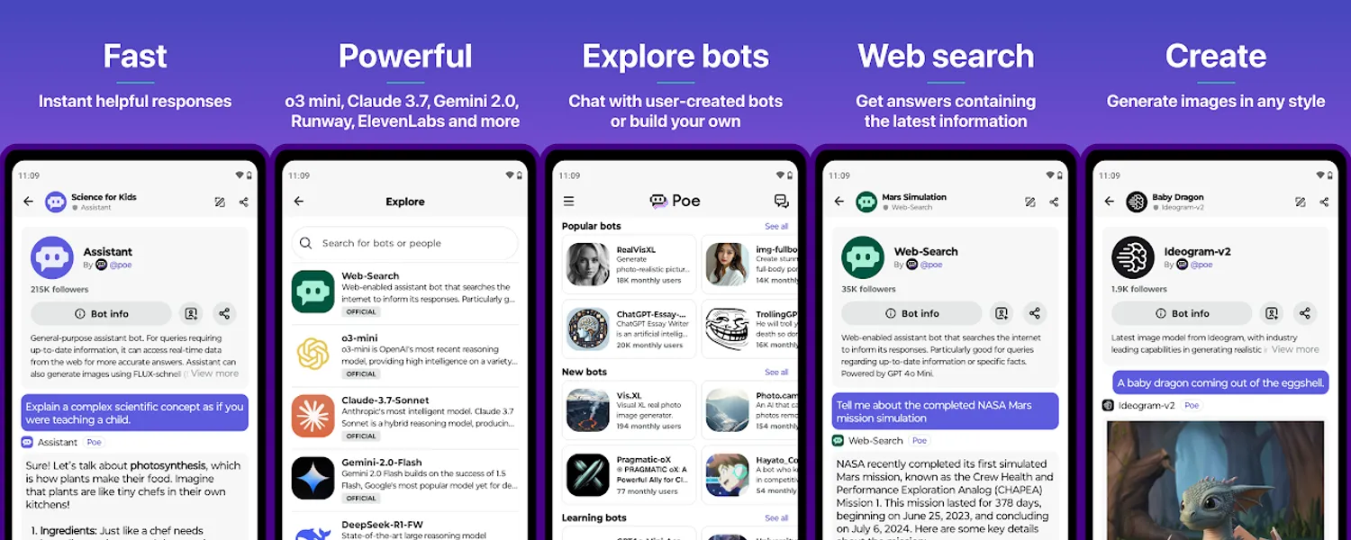 Poe - Fast AI Chat screenshots